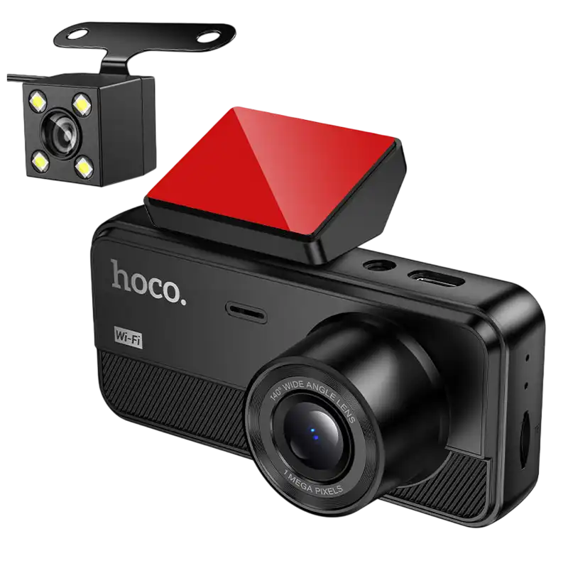 Set Dash Cam față și spate Hoco DV15 Negru