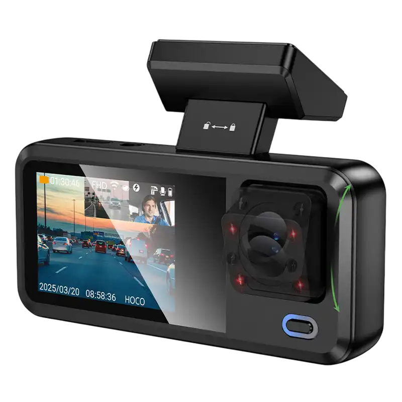 Set Dash Cam față și spate Hoco DV15 Negru