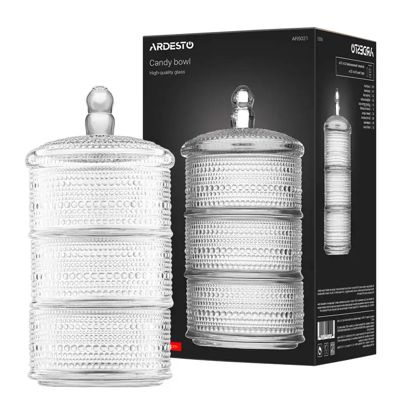 Конфетница Ardesto AR5021 Verbena Прозрачный