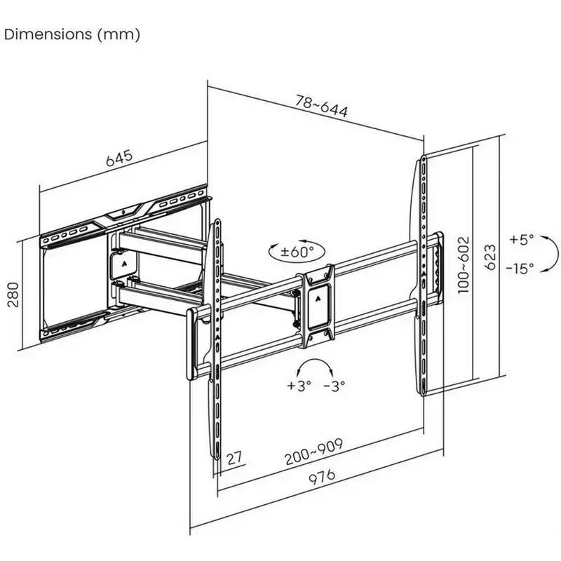 Кронштейн для телевизора Gembird WM-105ST-01 Черный