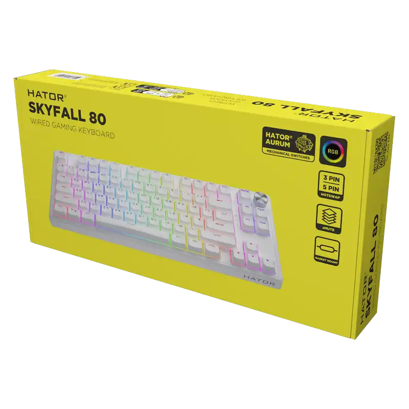 Tastatură HATOR Skyfall 80 Mecanic Alb