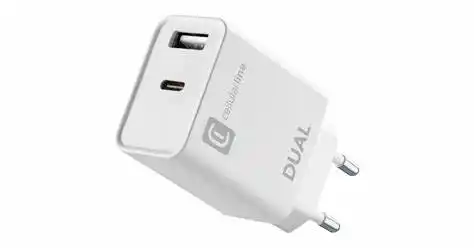 Încărcător Cellularline Dual PD, 20W, Alb, pentru Apple