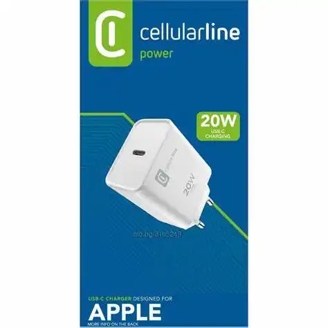 Încărcător Cellularline Dual PD, 20W, Alb, pentru Apple