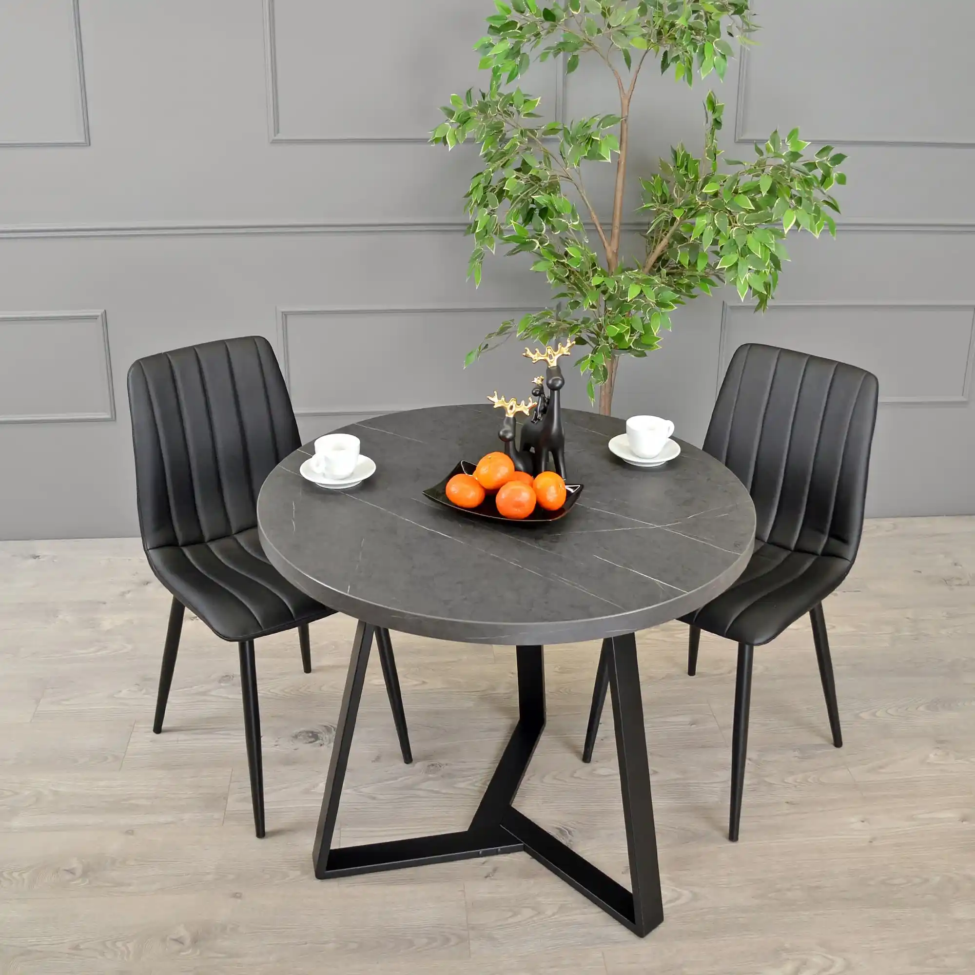 Masă CALIPSO Marmură Neagră Ø90