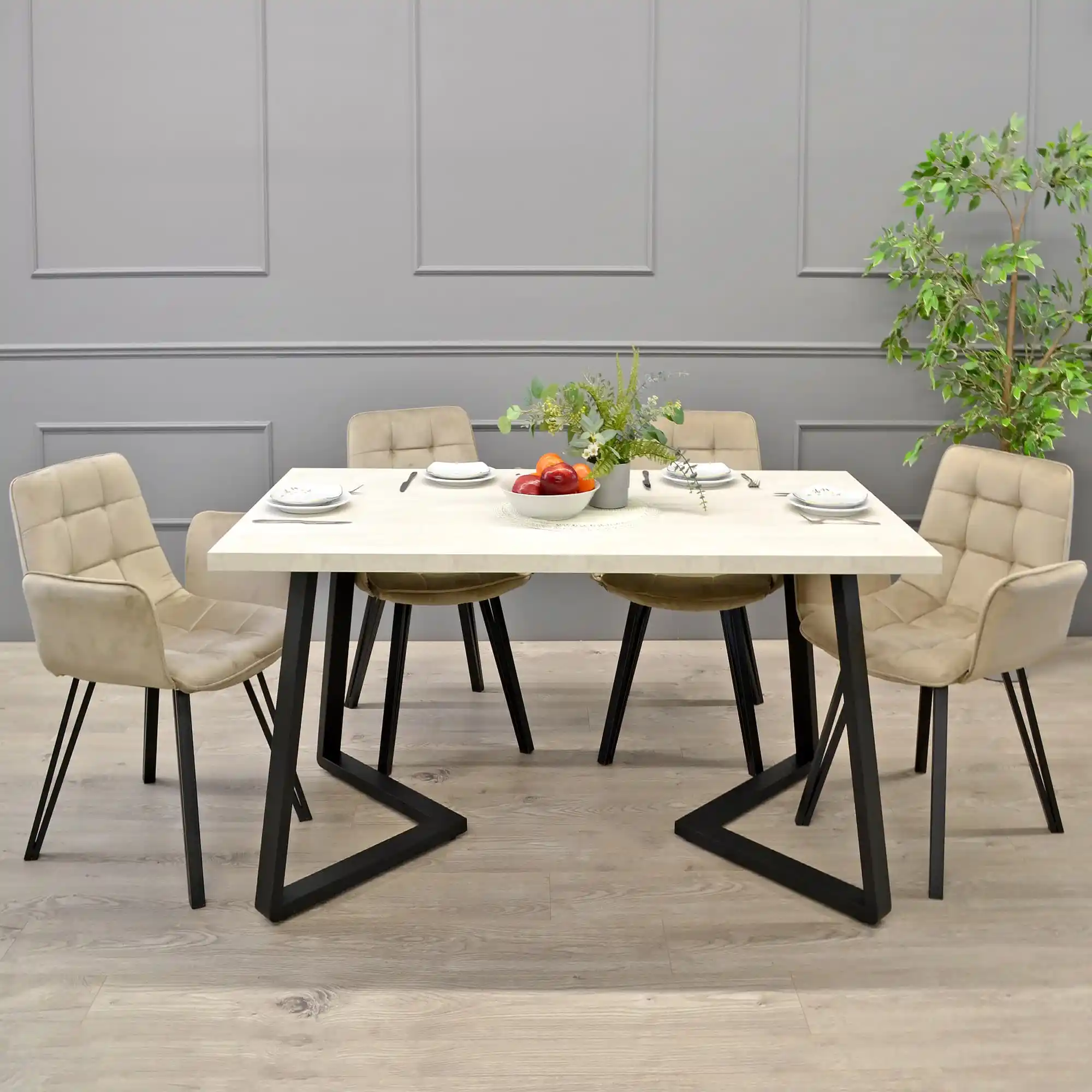 Masă FRIDA Mătase+Black Legs 150×80