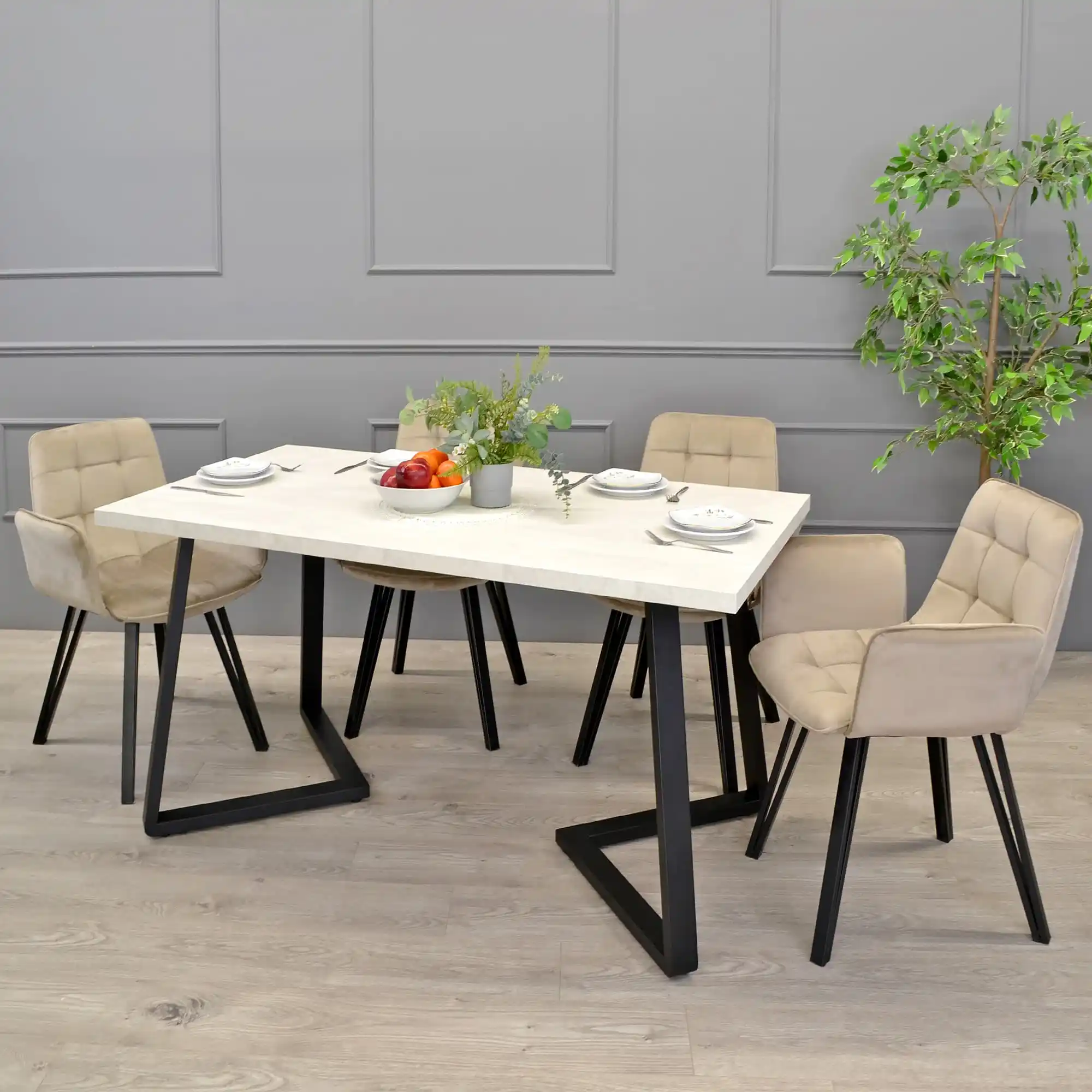 Masă FRIDA Mătase+Black Legs 150×80