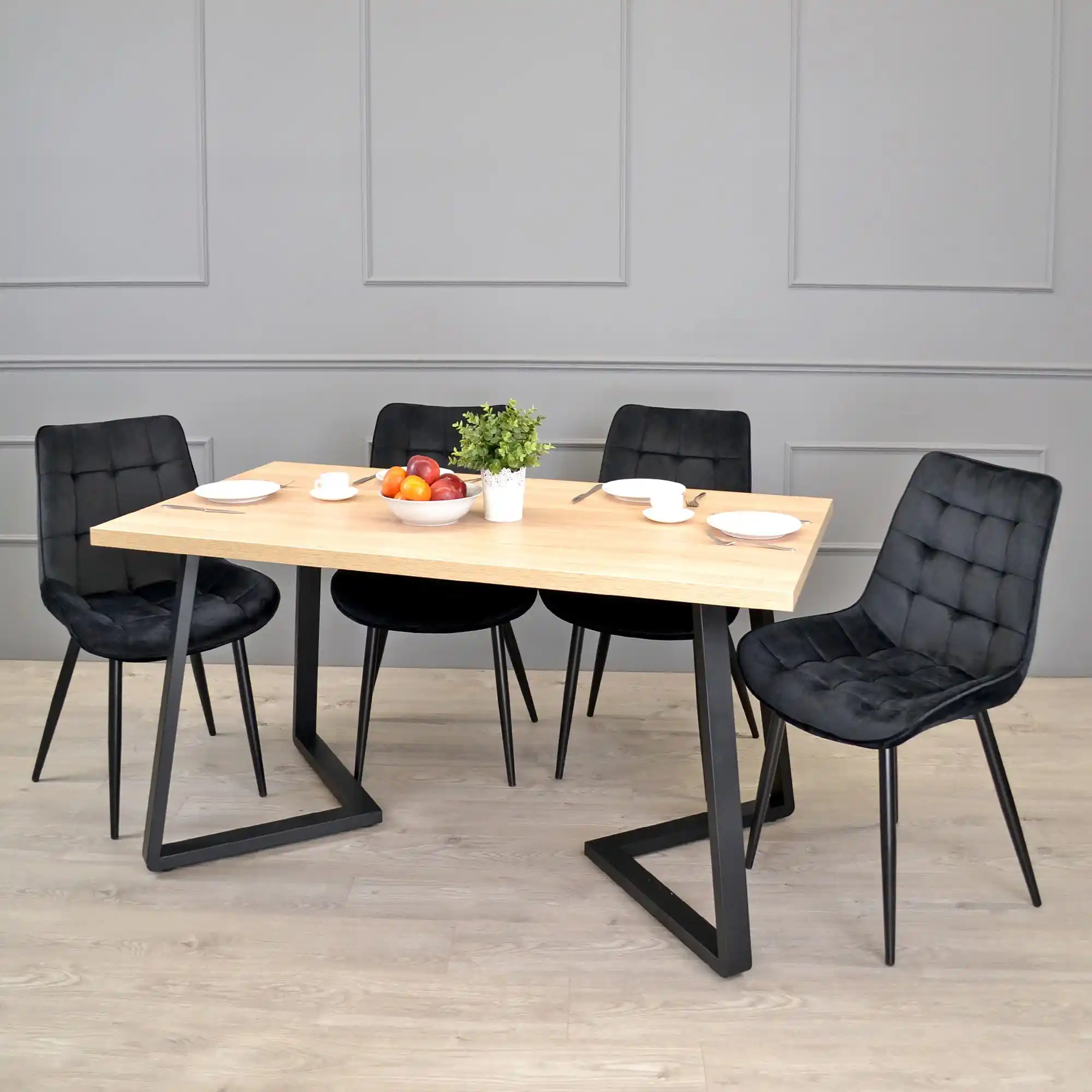 Masă FRIDA Sonoma+Black Legs 150×80