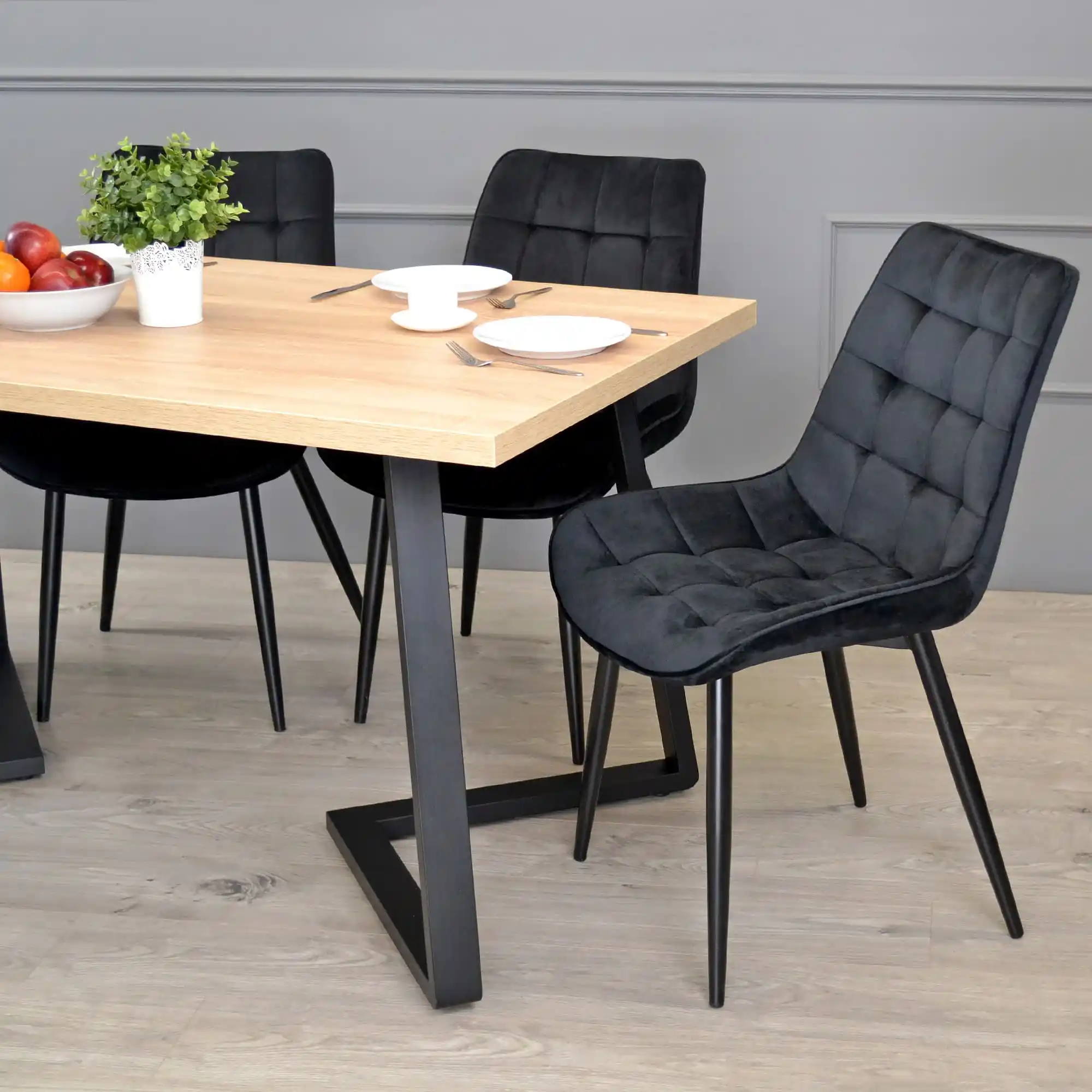 Masă FRIDA Sonoma+Black Legs 150×80