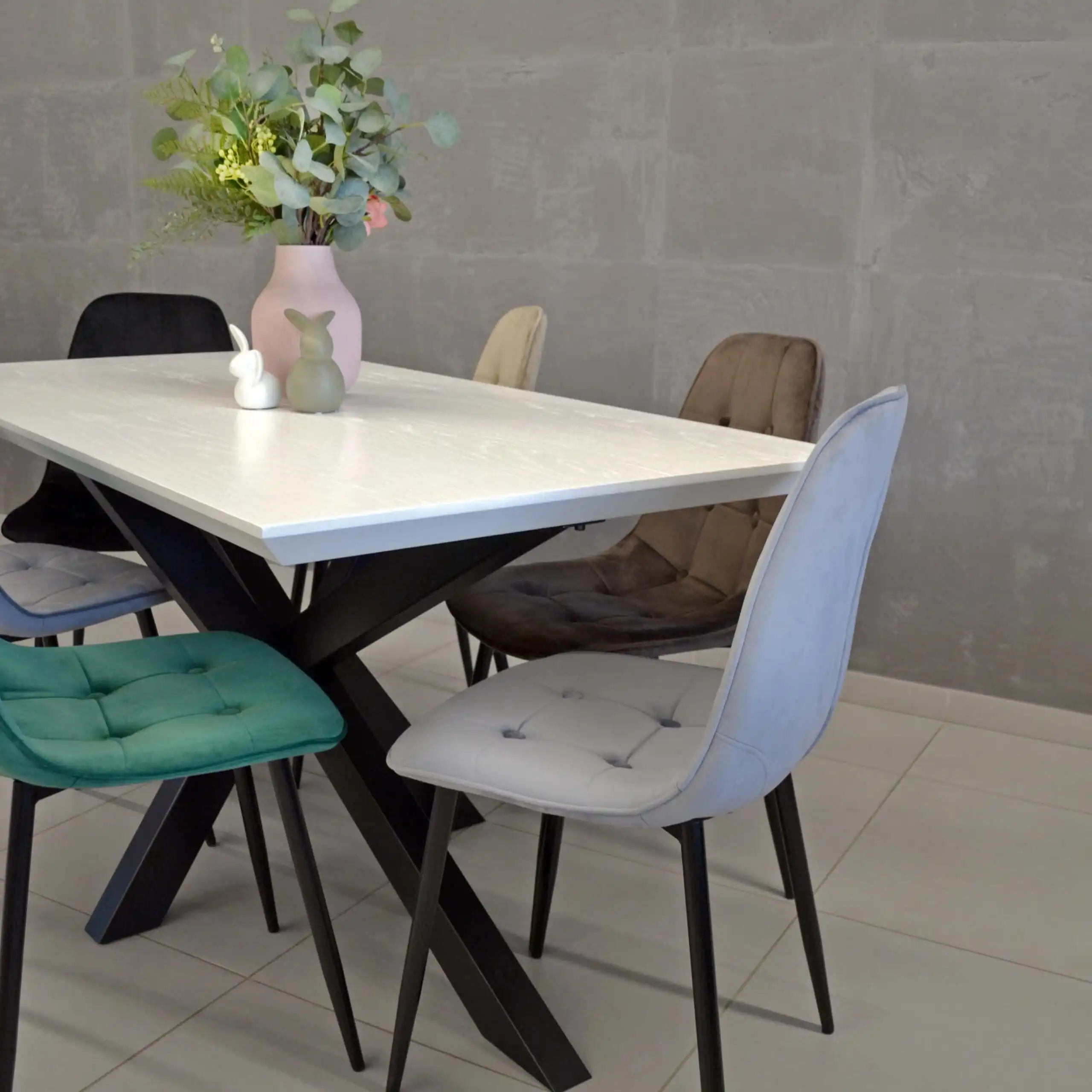 Scaun M-01-3 (Hlr-56) Catifea Green+Black Legs