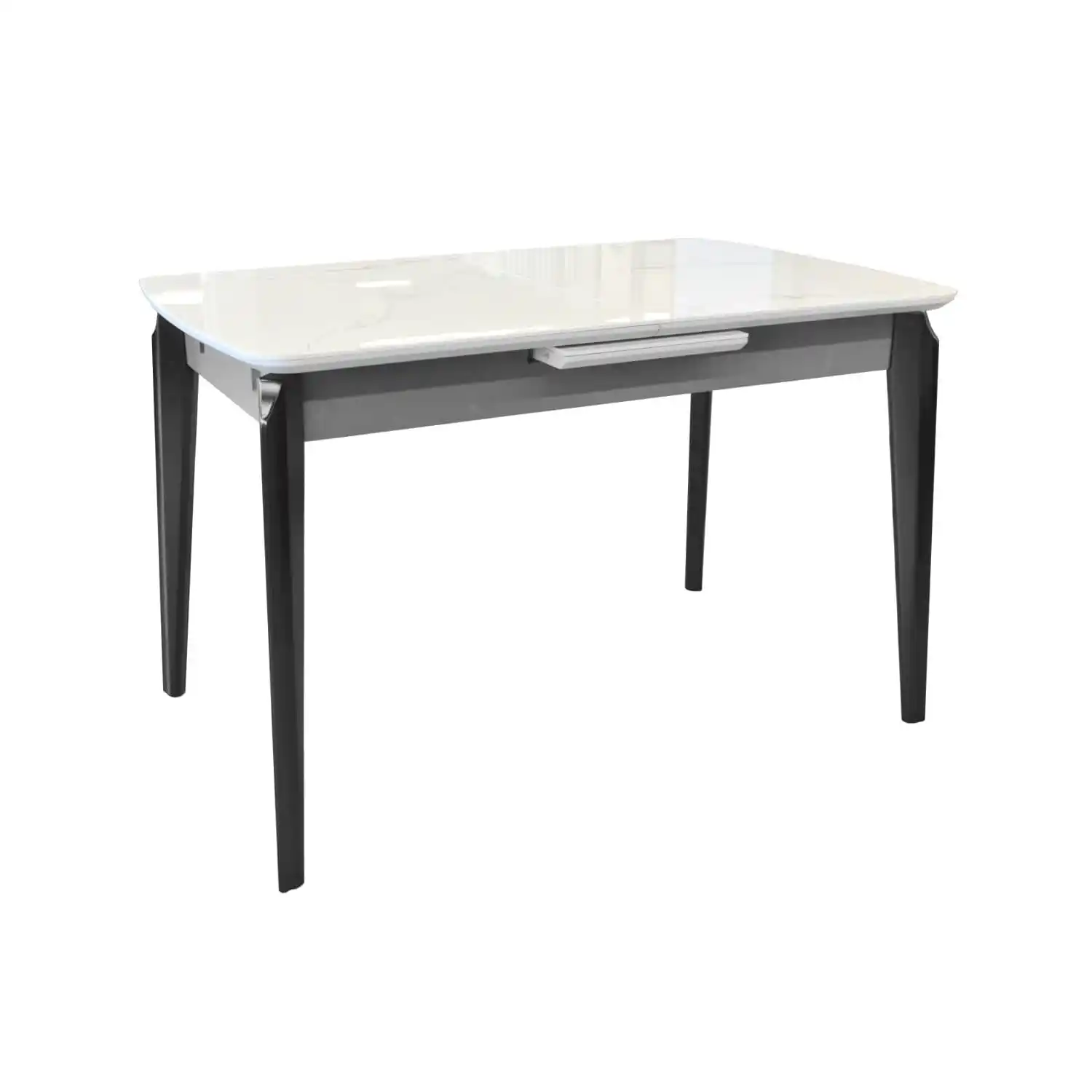 Masă Extensibilă ELVERUM White+Black Legs 120/150×75