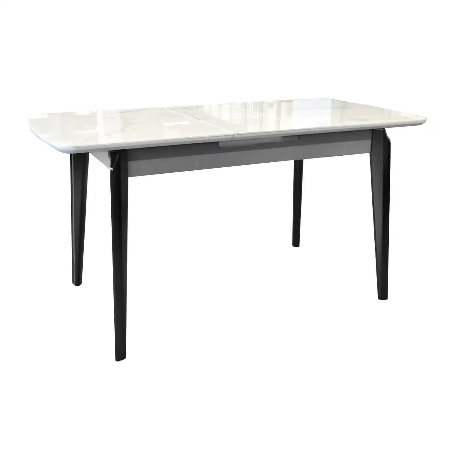 Masă Extensibilă ELVERUM White+Black Legs 120/150×75