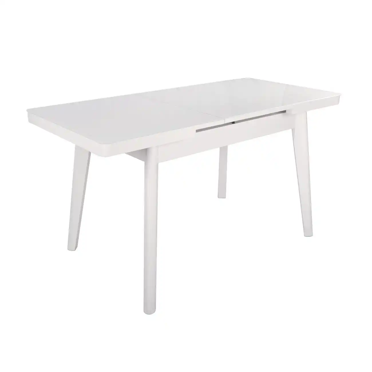 Masă Extensibilă MG-A044 White Glass+White Legs 120/150×70