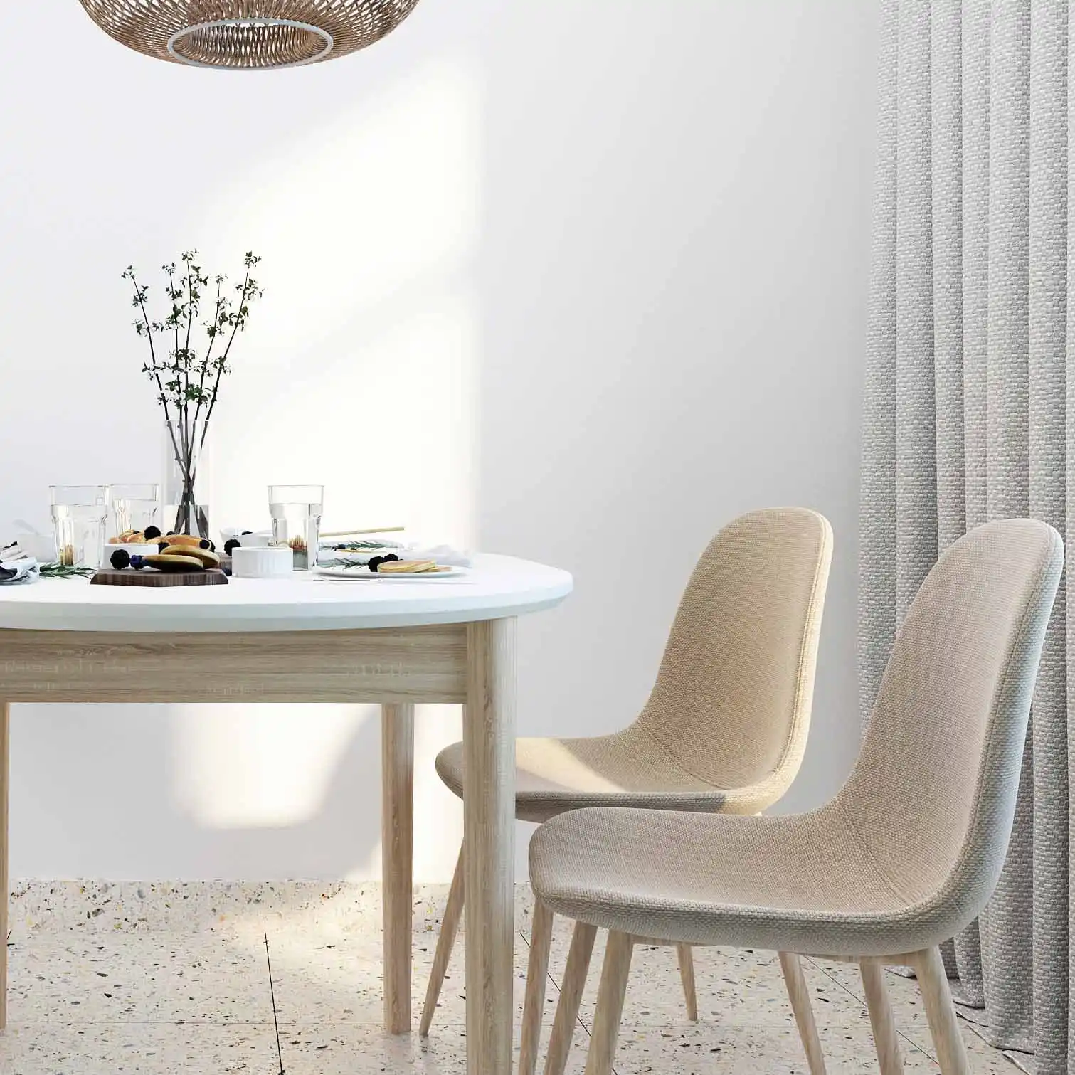 Masă Extensibilă TB-07 Beige+Transprint Legs 120/150×95