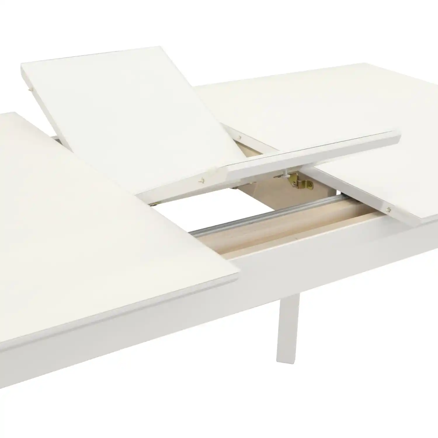 Masă Extensibilă MG-A05 White Glass+White Legs 120/150×75