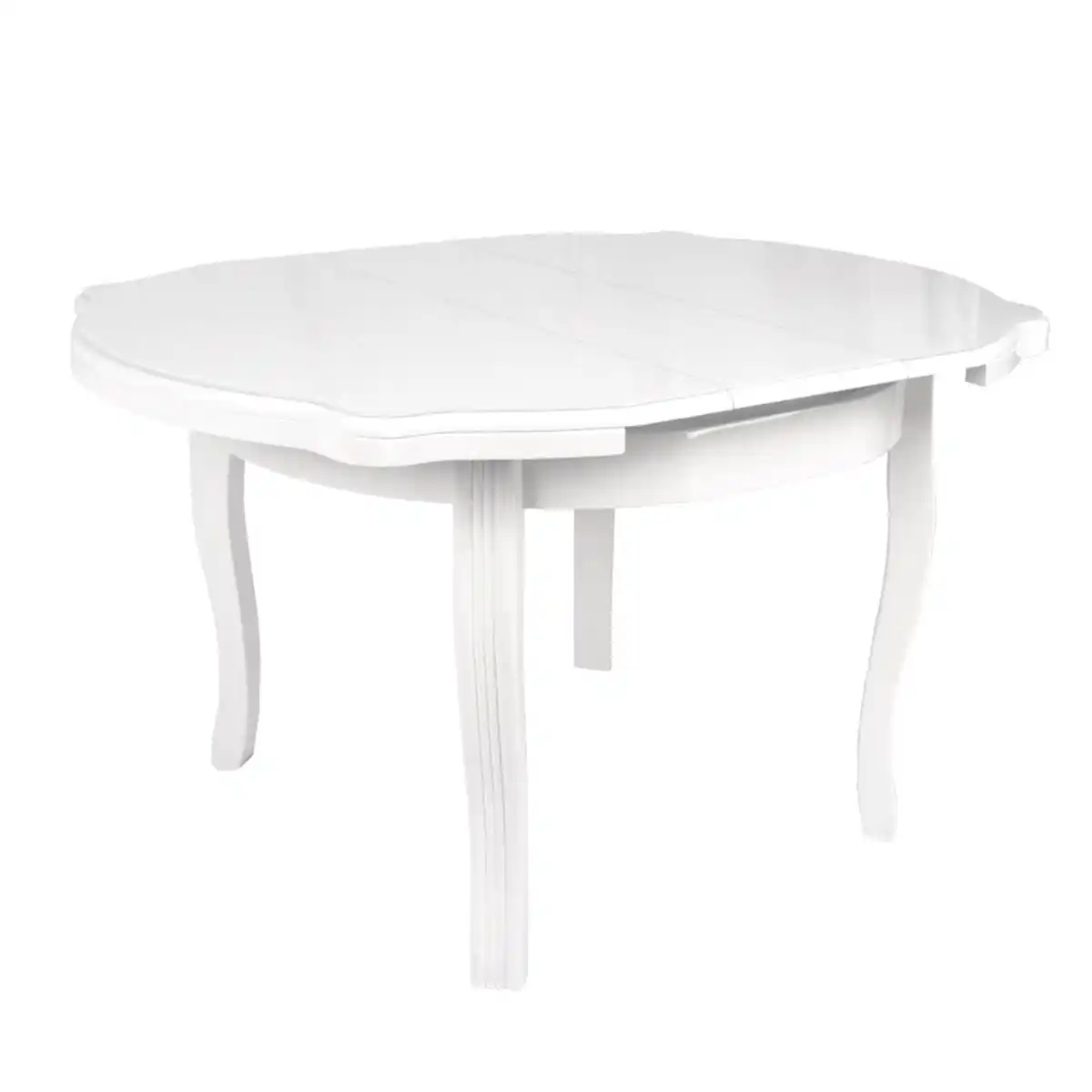 Masă Extensibilă HX-01 White Glass 100/130×100