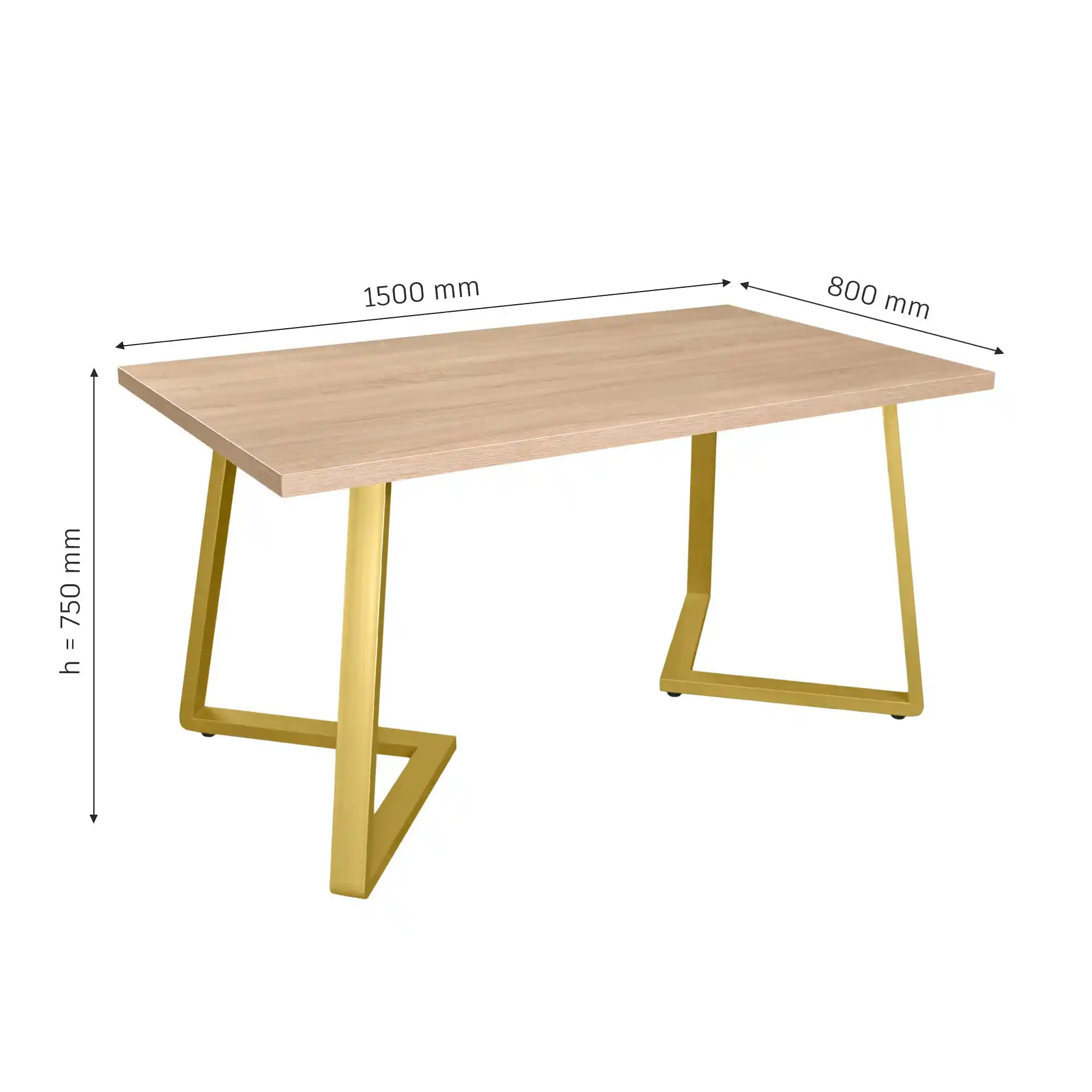 Masă FRIDA Sonoma+Golden Legs 150×80