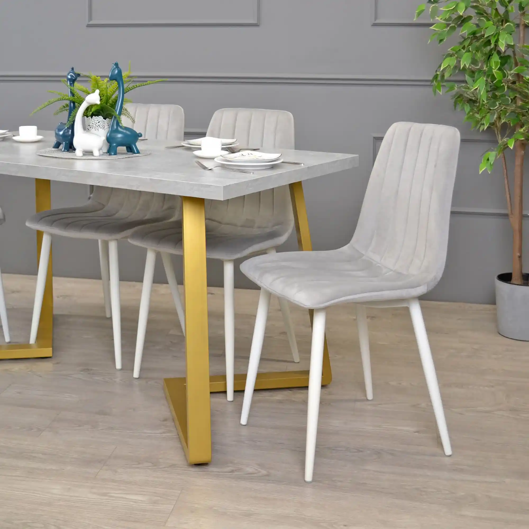 Masă FRIDA Beton+Golden Legs 150×80