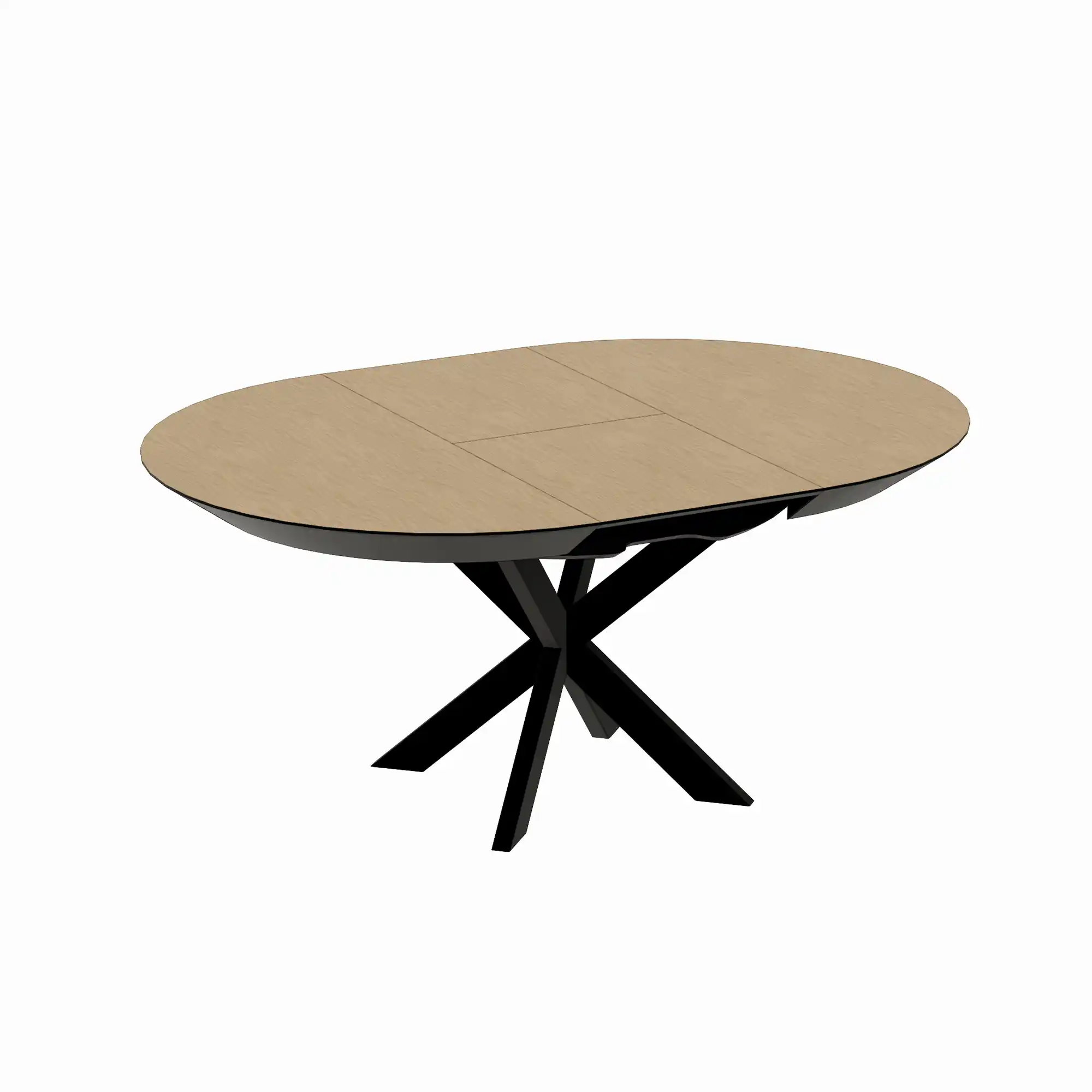 Masa NOVA Furnir Natural Wood+Black Legs 1270+500+500*H750