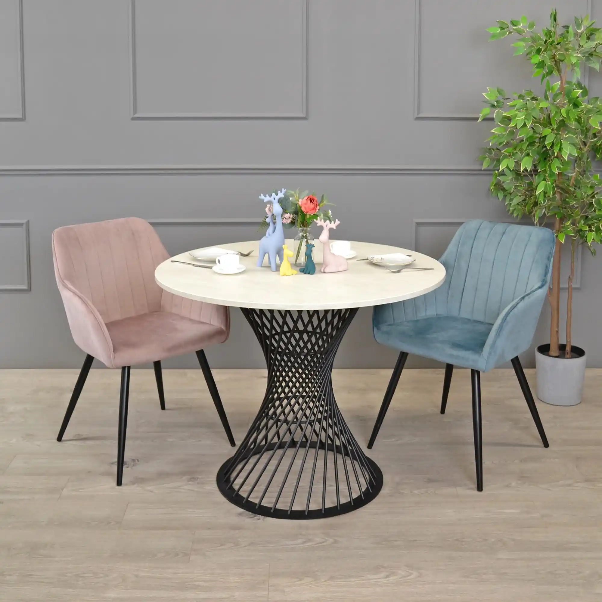 Masă FELICIA Mătase+Black Leg  ∅100