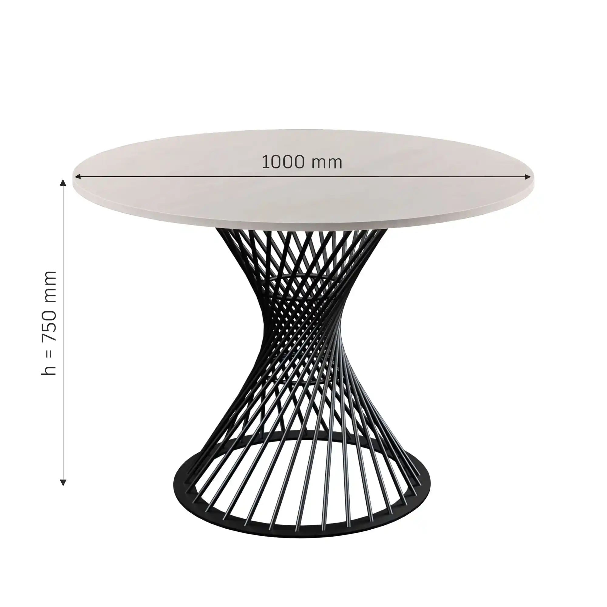 Masă FELICIA Mătase+Black Leg  ∅100