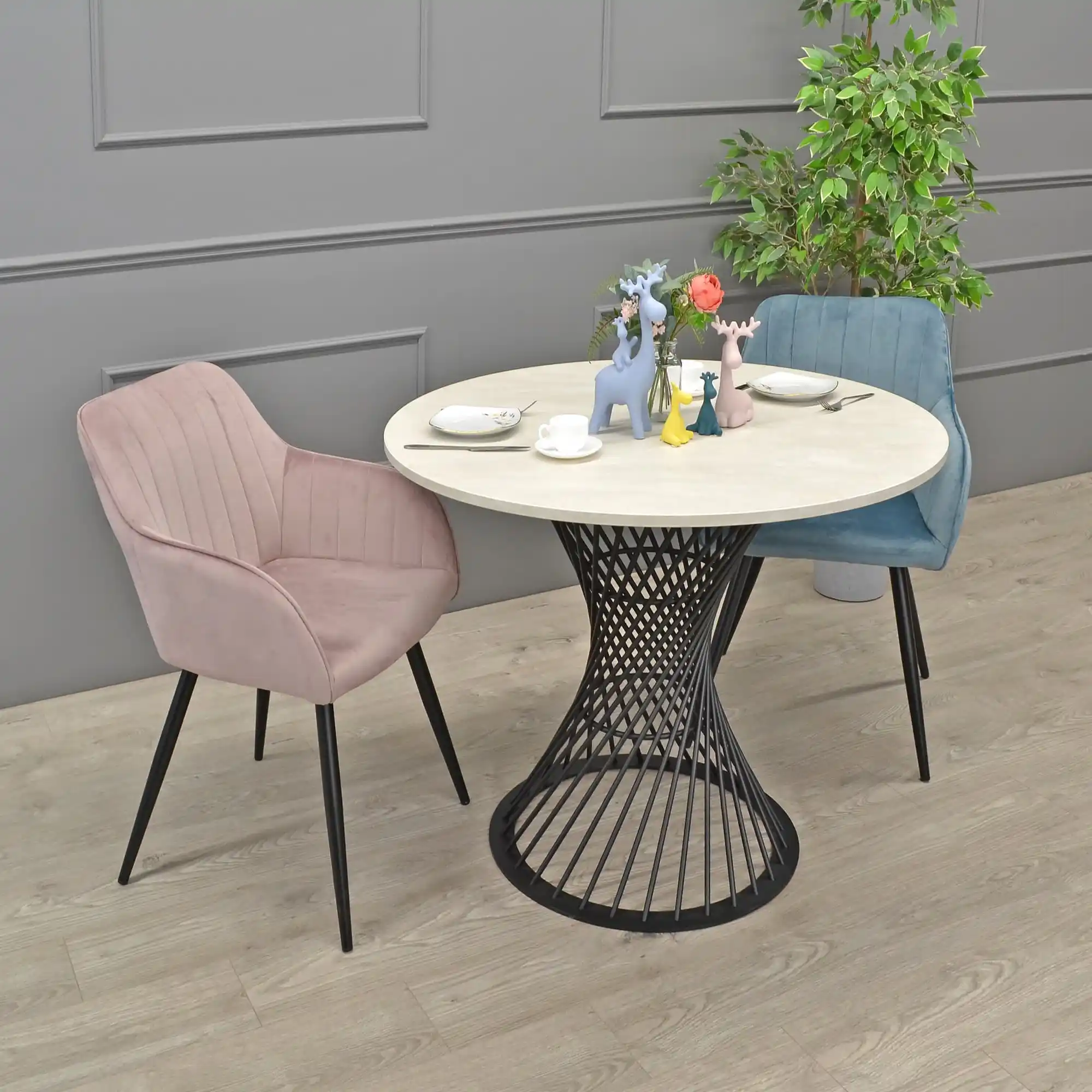 Masă FELICIA Mătase+Black Leg  ∅100