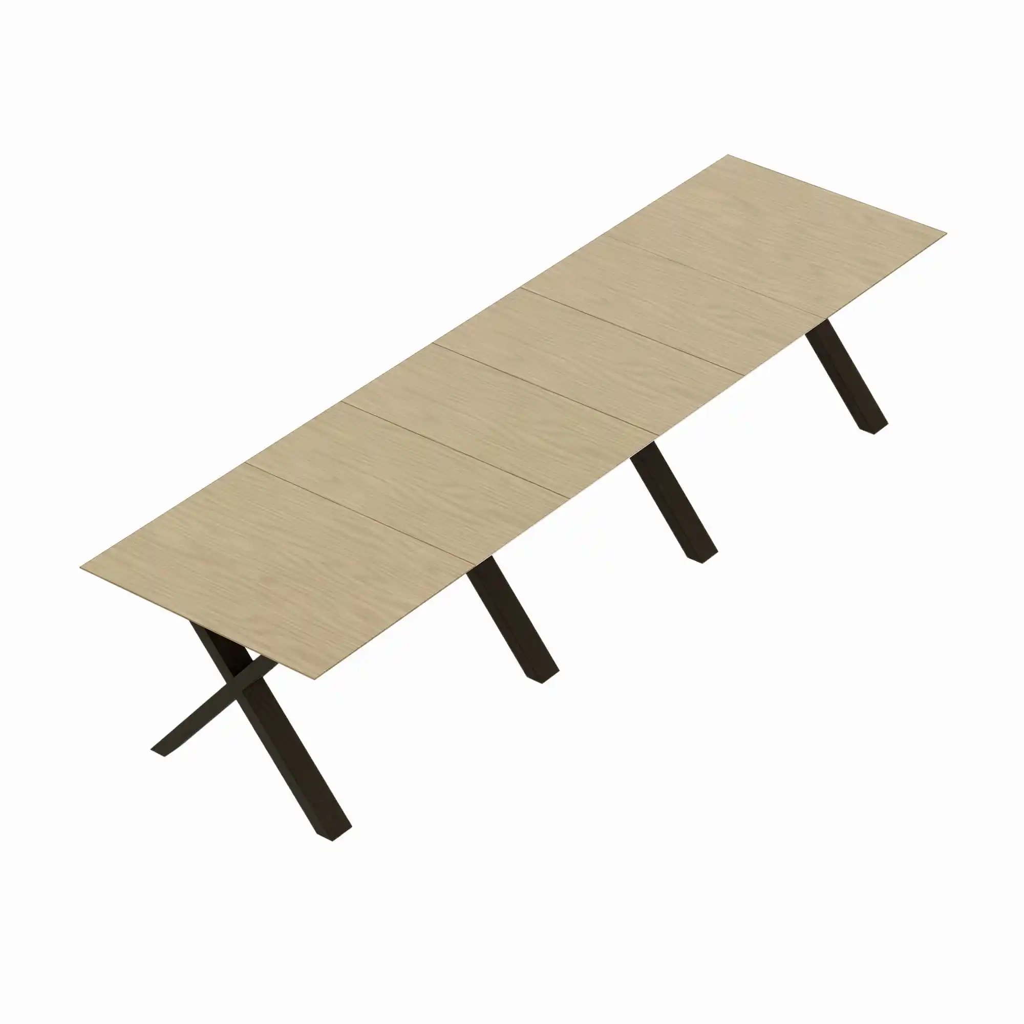 Masă Extensibilă Madrid Natural Wood+Black Legs