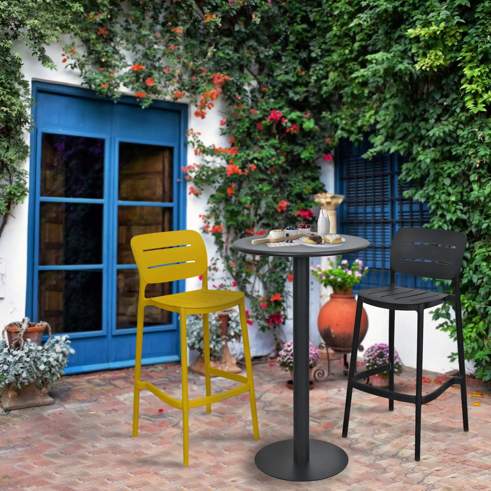 Scaun Bar Helix Yellow