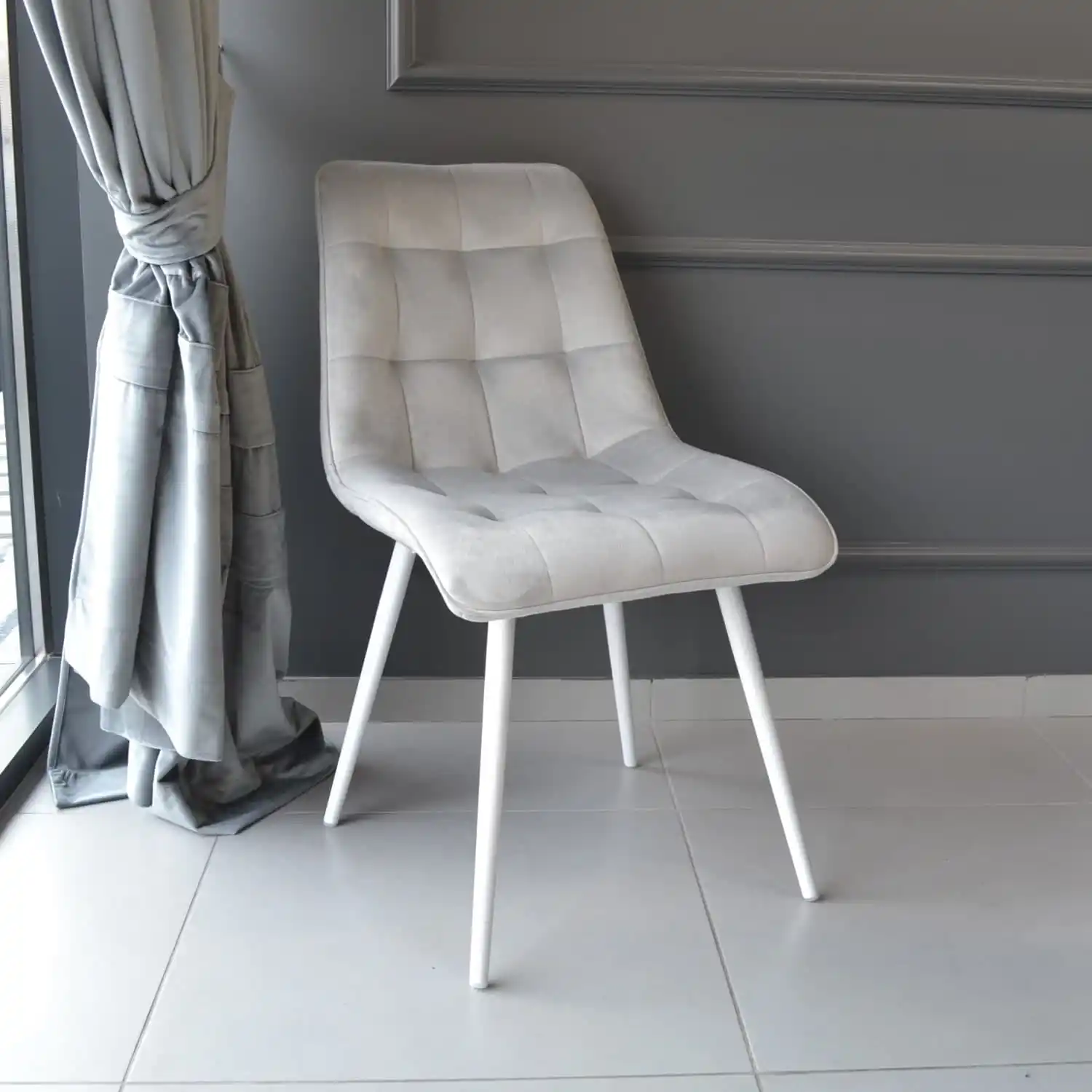 Стул Capella (Hlr14) Catifea Grey+White Legs