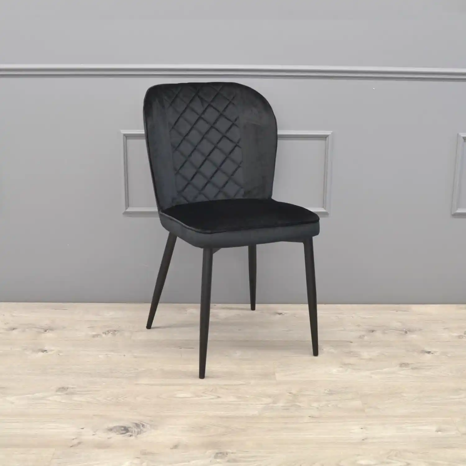 Scaun Tusk Catifea Black+Black Legs
