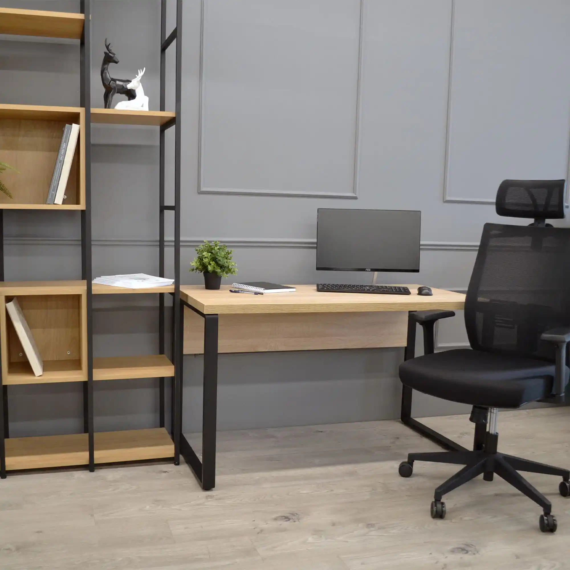 Masa Birou B-130 (130×68) Sonoma/Black