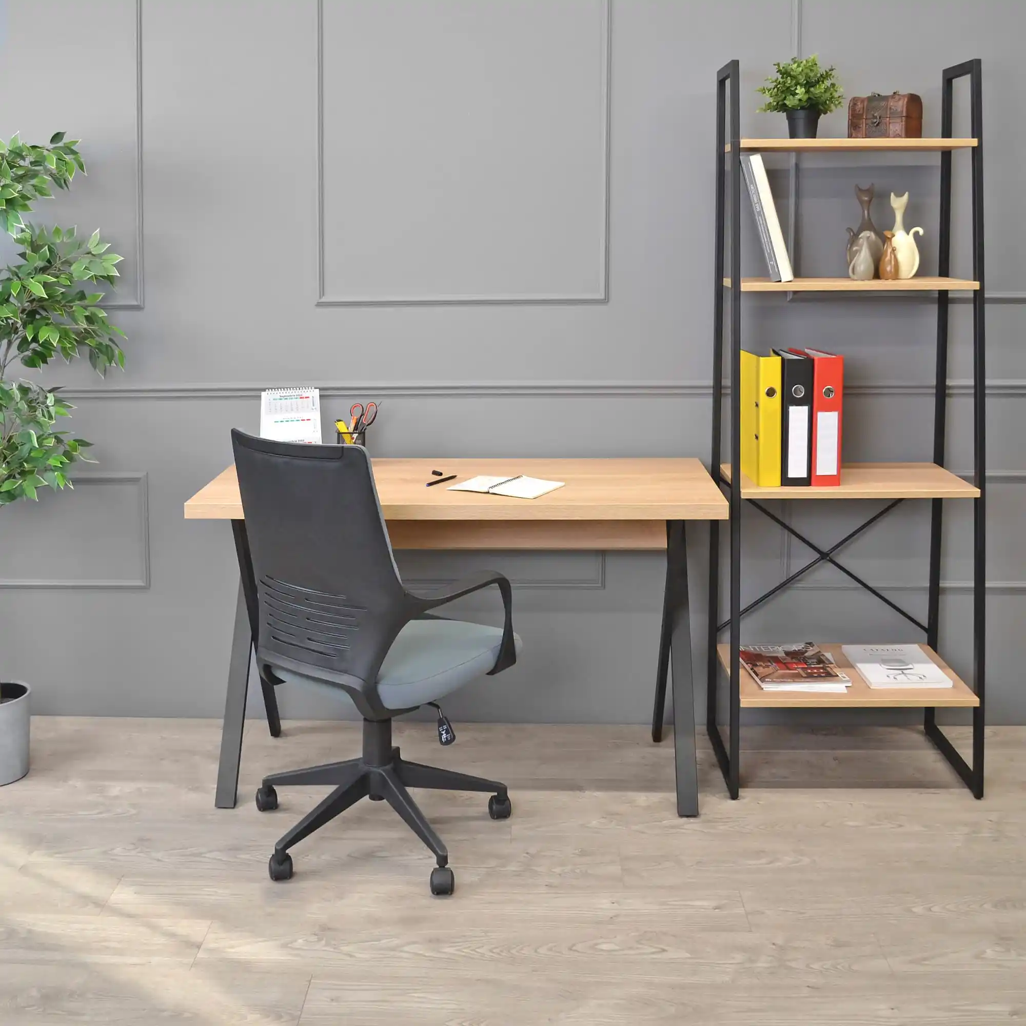 Masa Birou Alexa(130×60)~Sonoma/Black