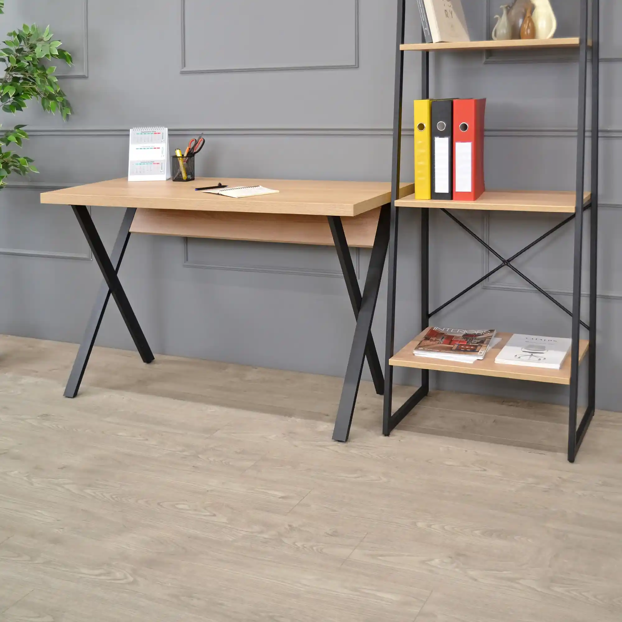 Masa Birou Alexa(130×60)~Sonoma/Black