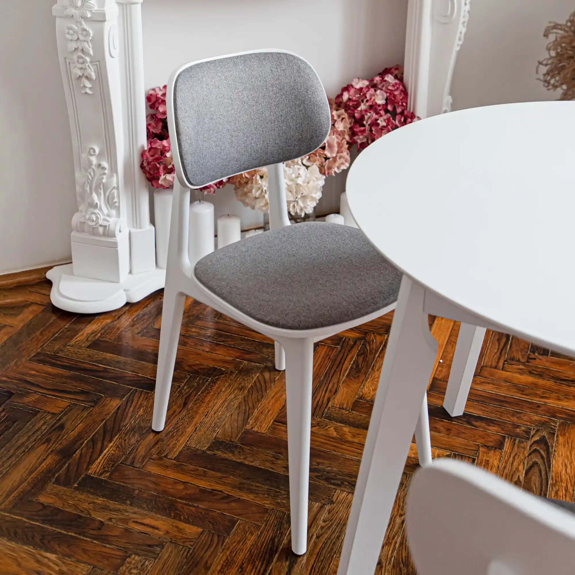 Scaun LULA Stofa (Malmo 90)+White Legs