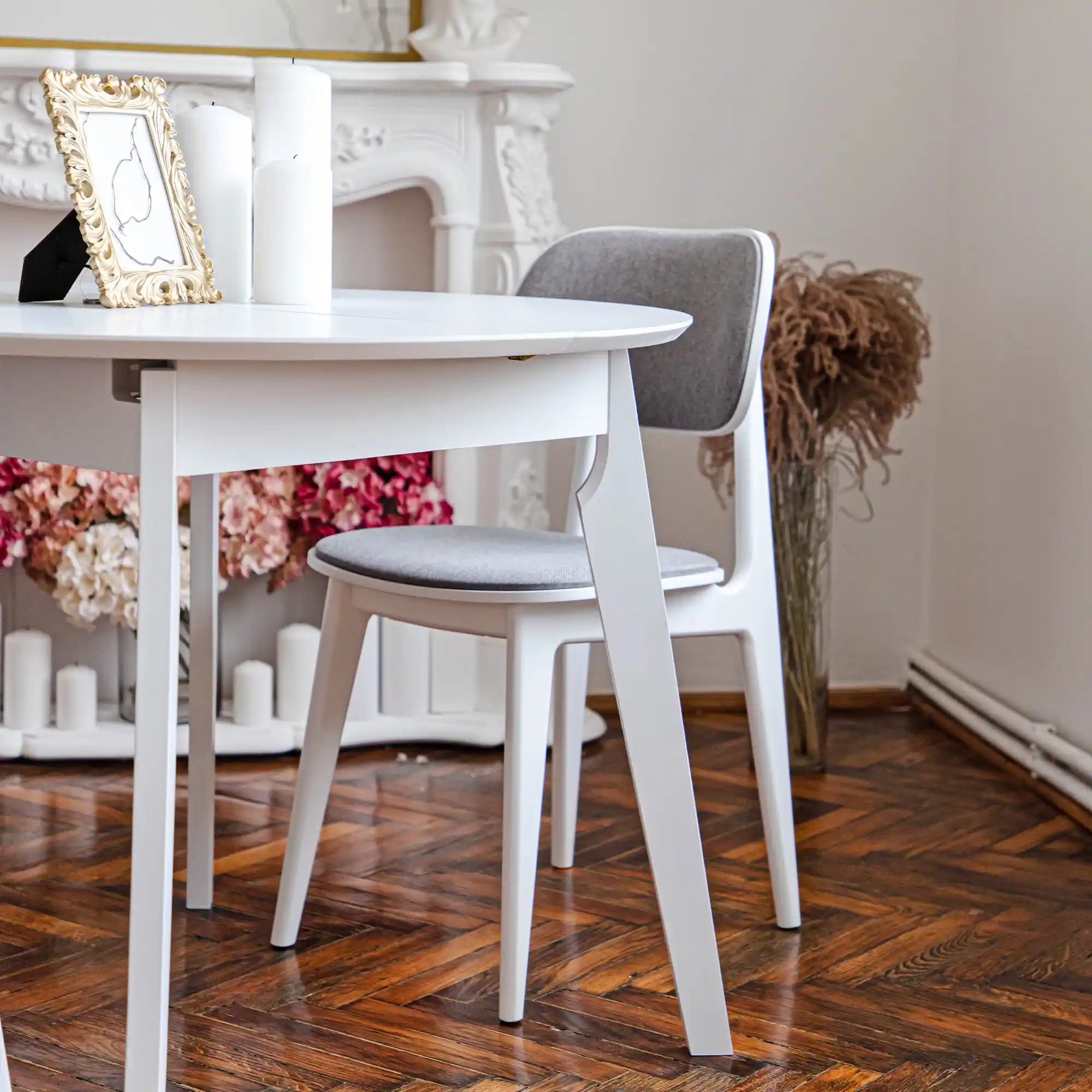 Scaun LULA Stofa (Malmo 90)+White Legs