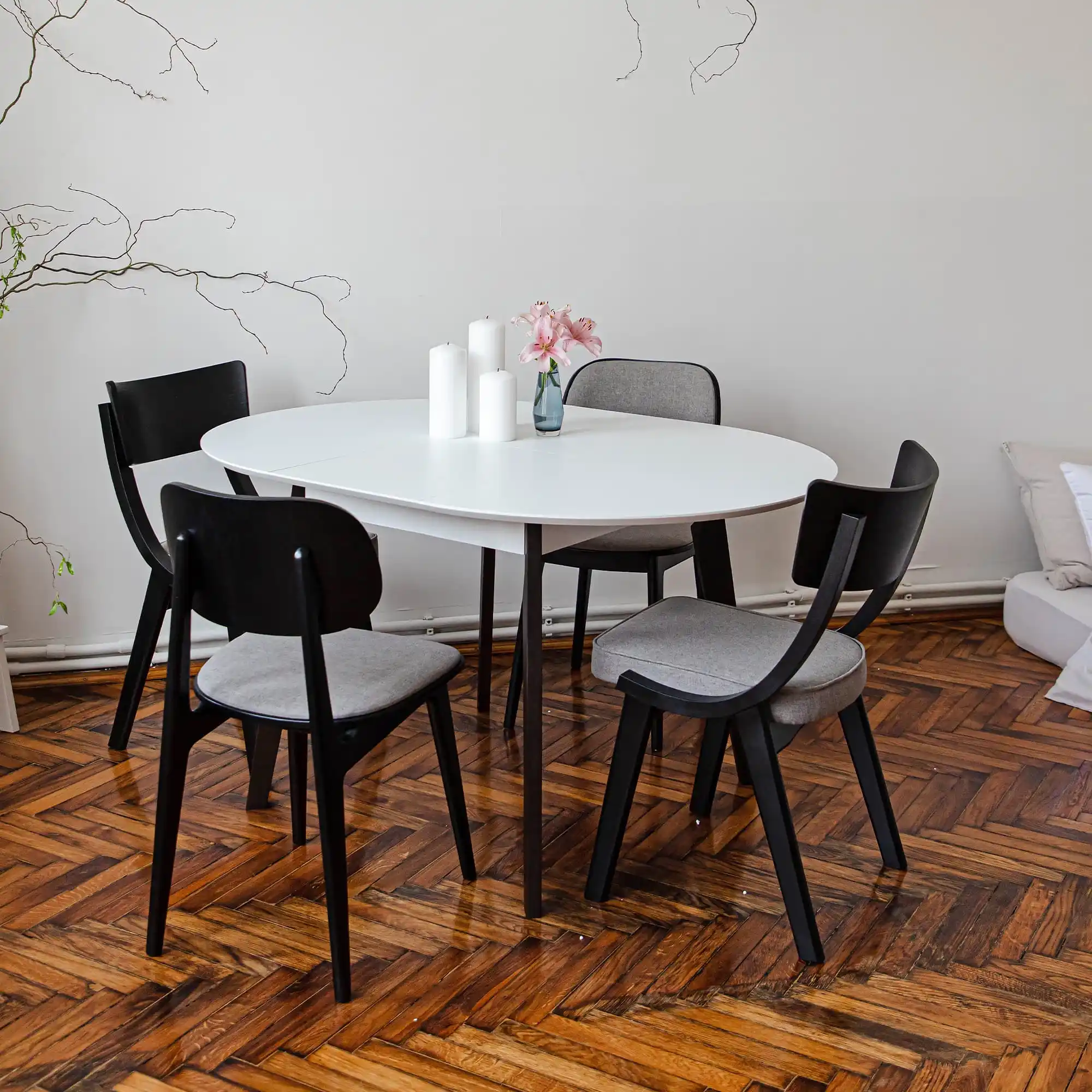 Scaun LULA Stofa (Rush 93)+Black Legs