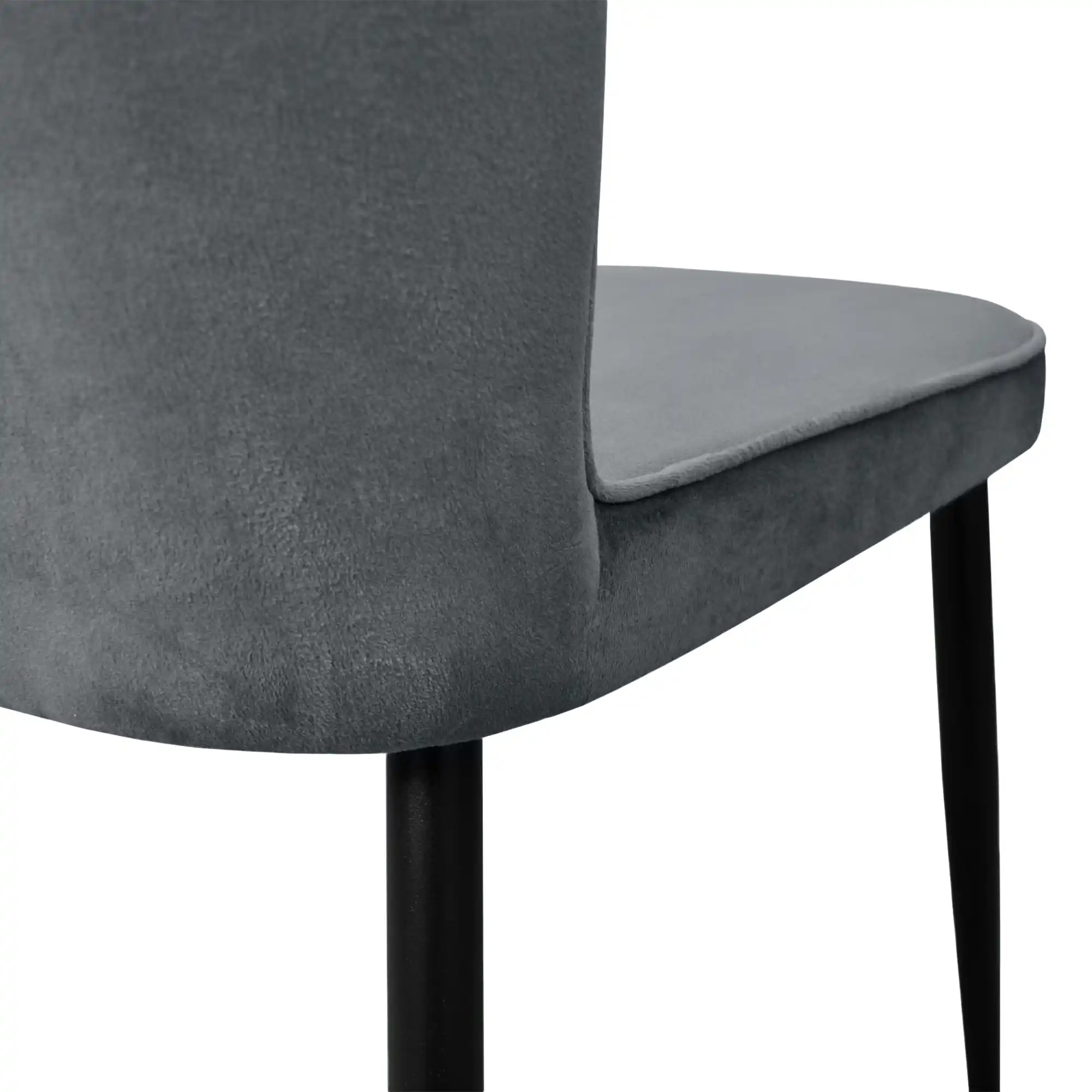Стул TUSK Catifea Dark Grey+Black Legs