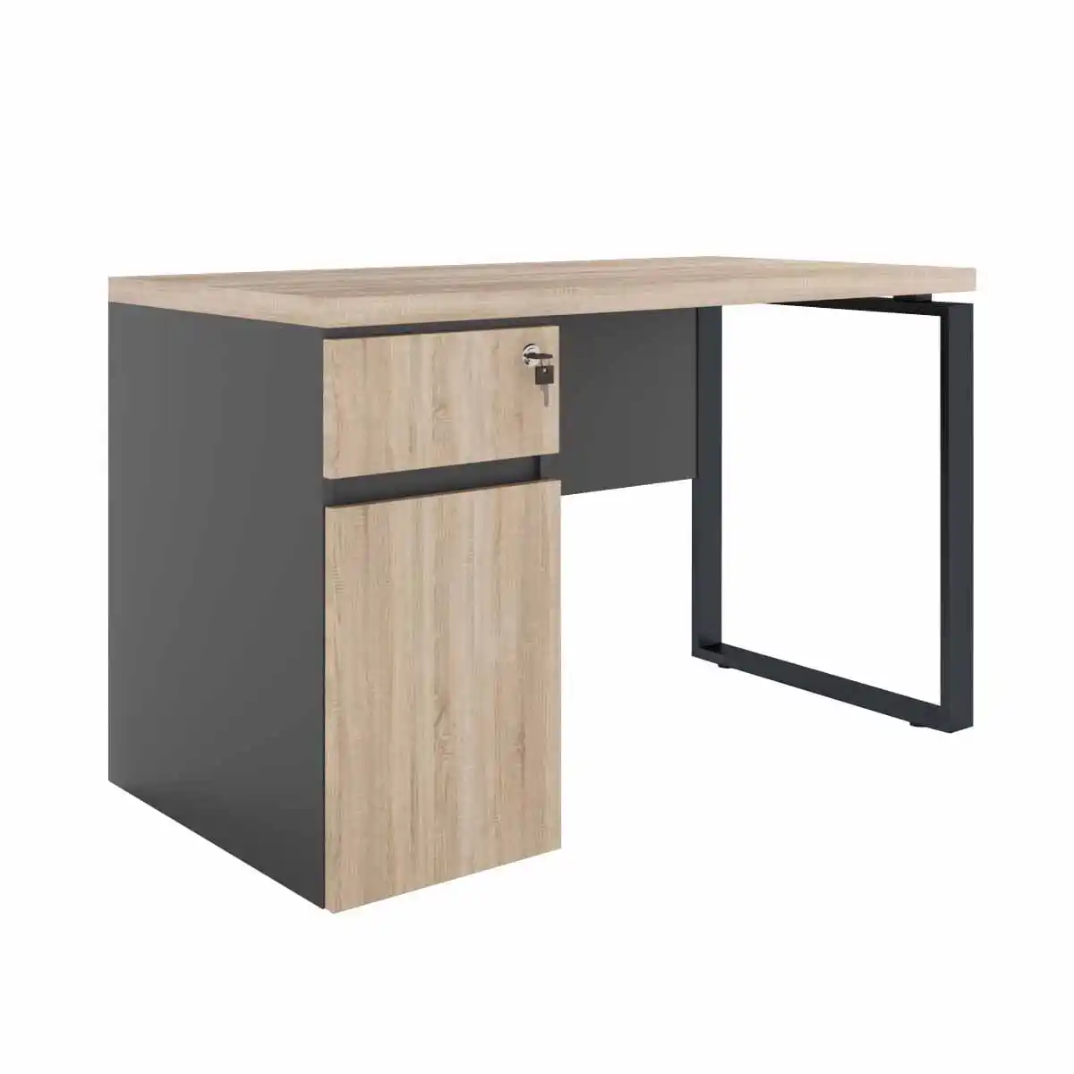 Masa Birou+BOX încorporat Stânga 1200×600~Sonoma/Black