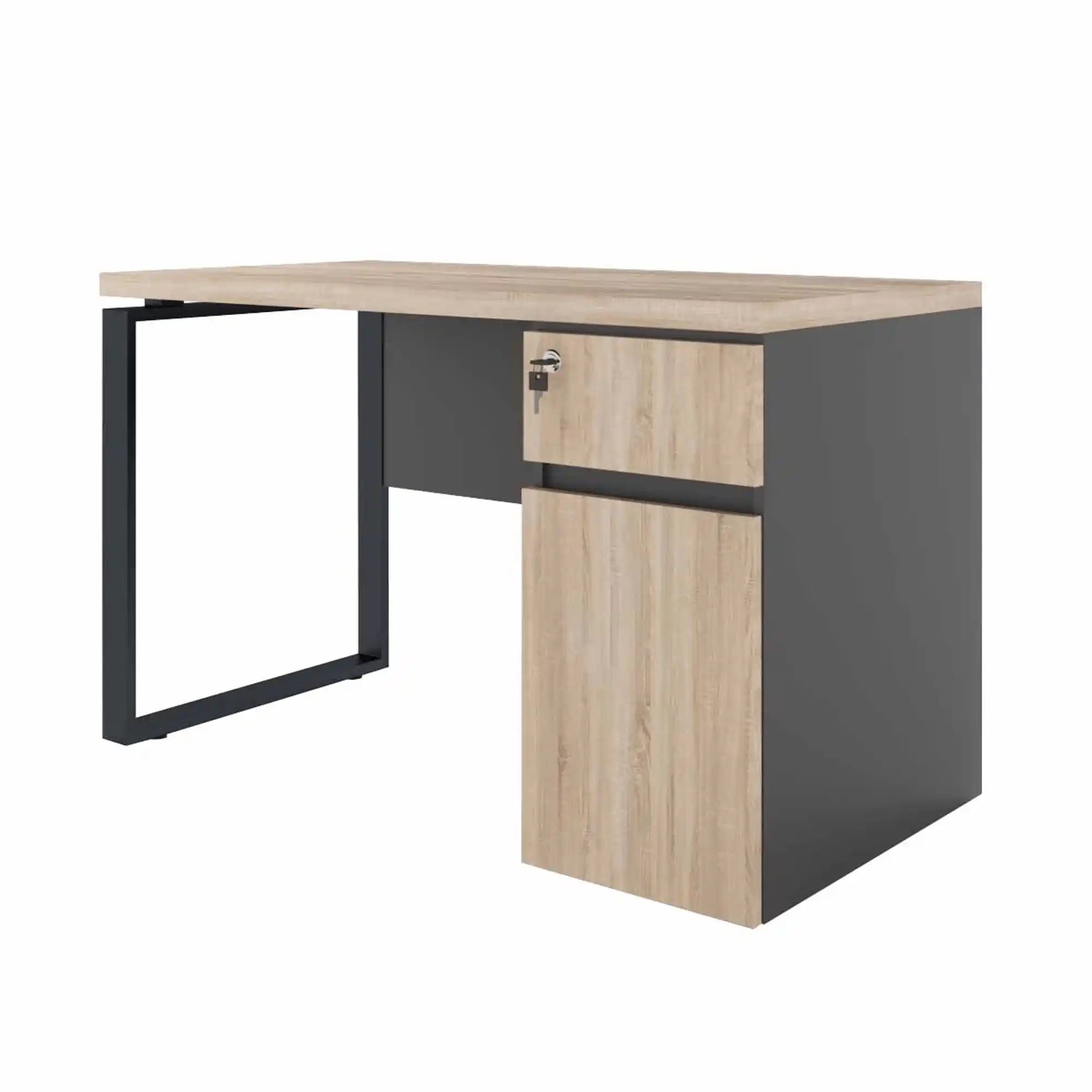 Masa Birou+BOX încorporat Dreapta 1200×600~Sonoma/Black