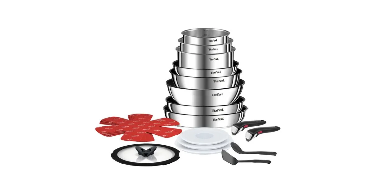 Купить  Кухонная посуда - TEFAL комплект посуды L897SJ04 нержавеющая ст..