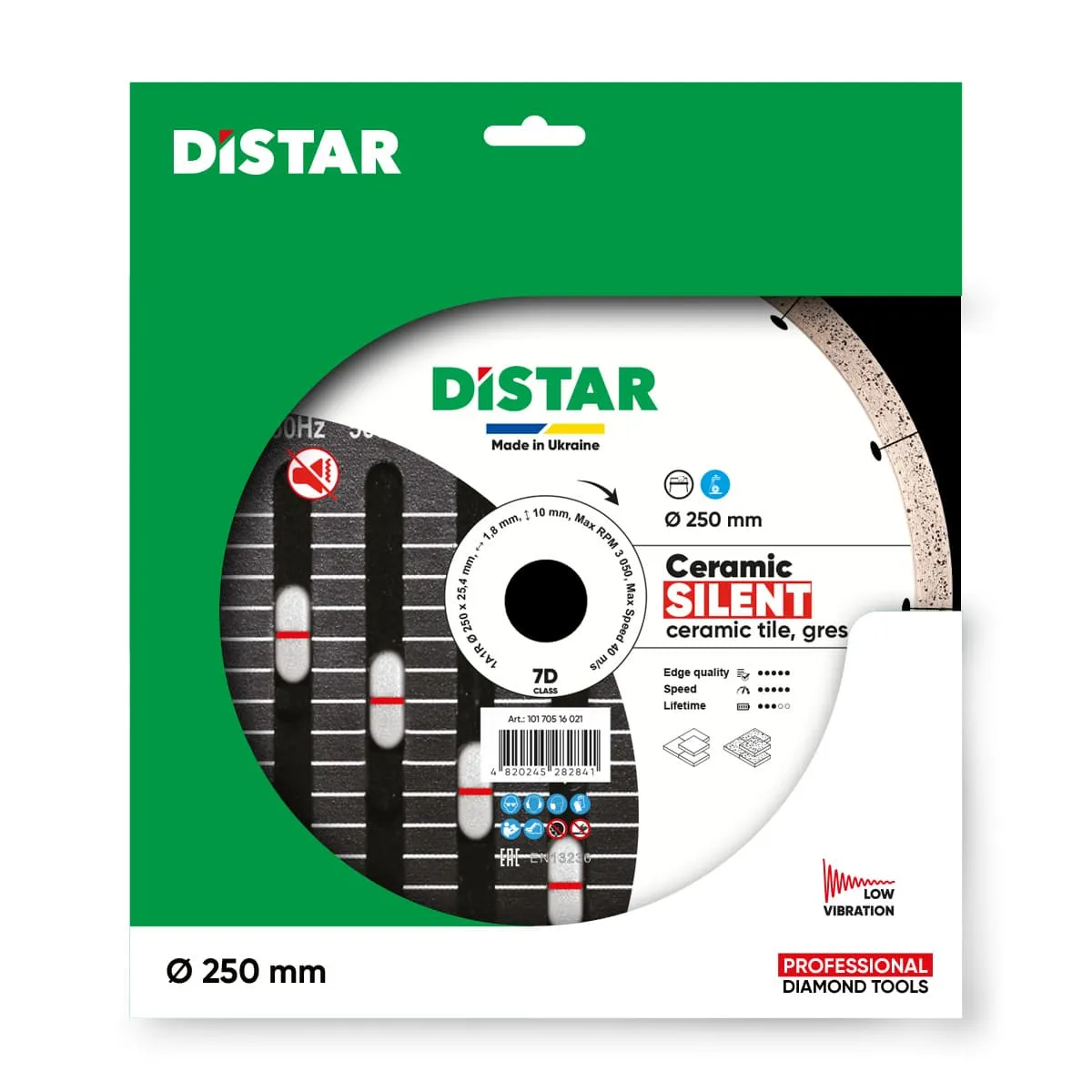 Disc cu acoperire diamantată 1A1R Ceramic Silent 250x25,4