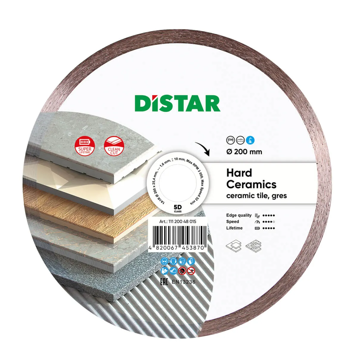 Disc diamantat DISTAR pentru placi ceramici Hard Ceramics d200