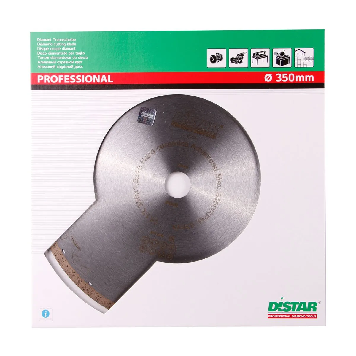 Disc diamantat 1A1R Hard Ceramics Advanced d350