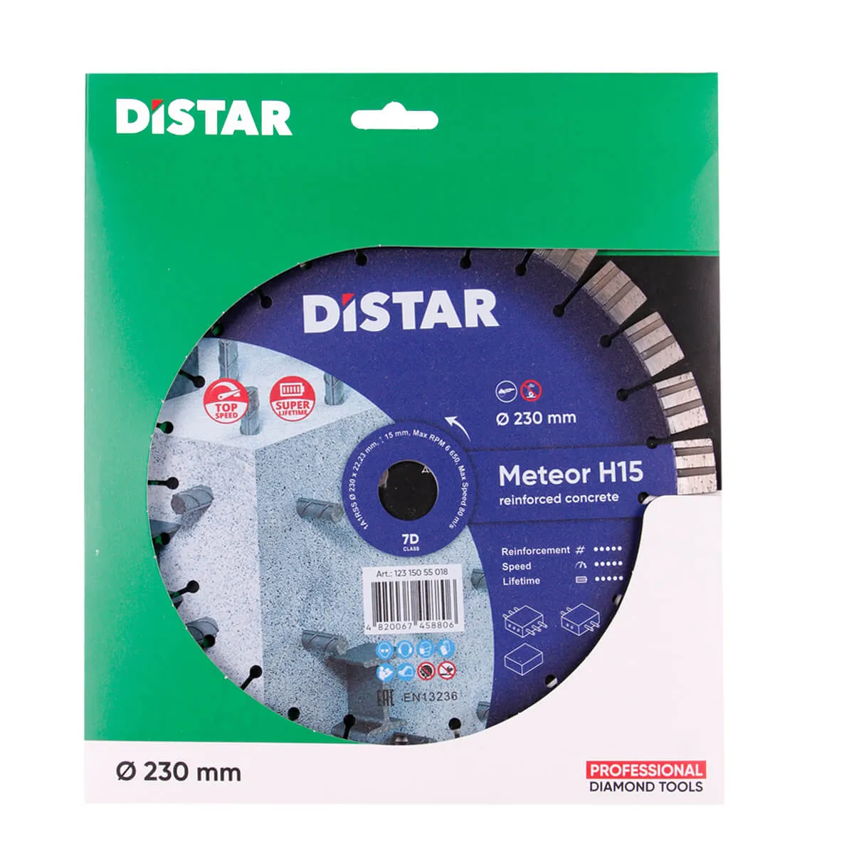 Disc diamantat DISTAR pentru beton Meteor H15 d230
