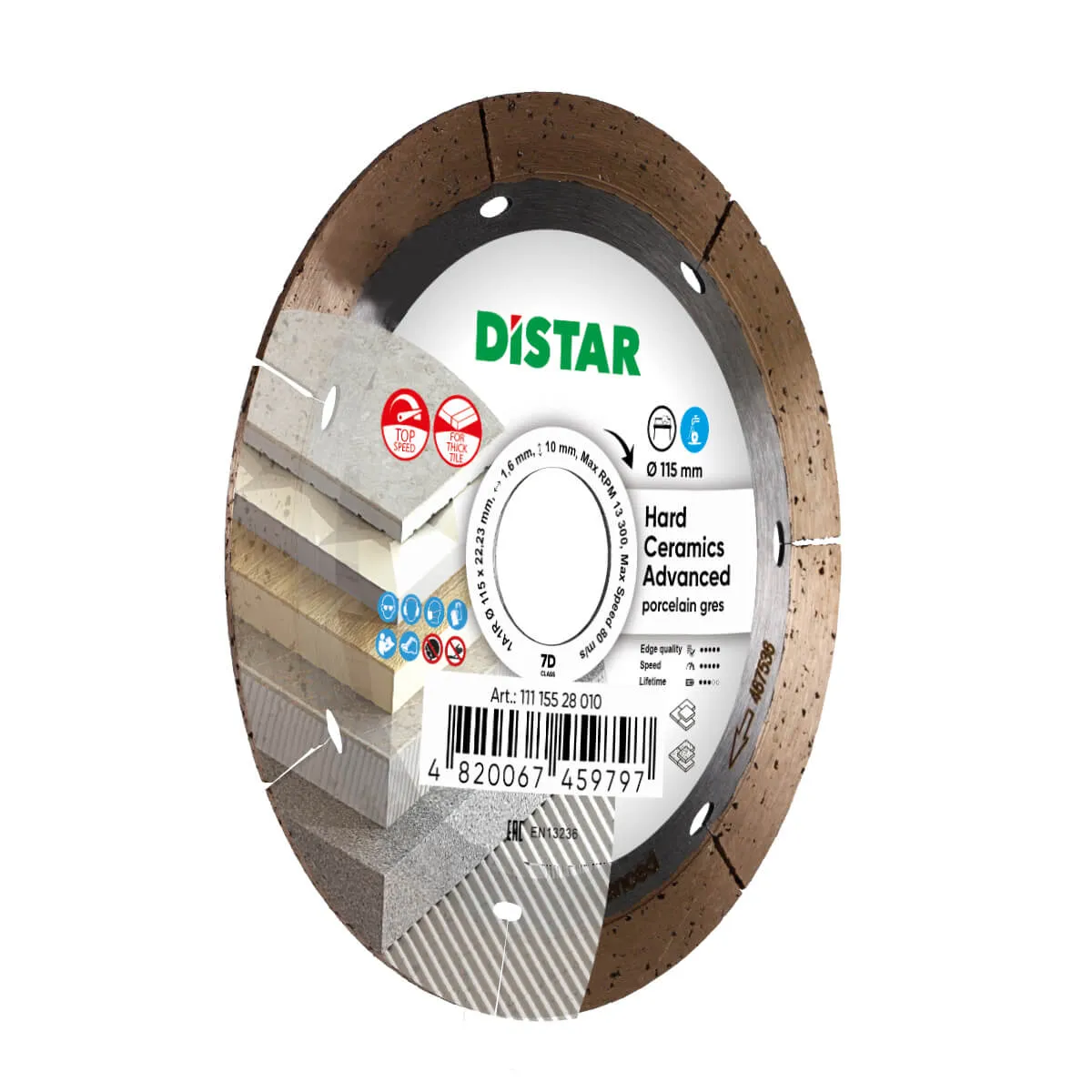Disc diamantat DISTAR pentru placi ceramici Hard Ceramics Advanced d115