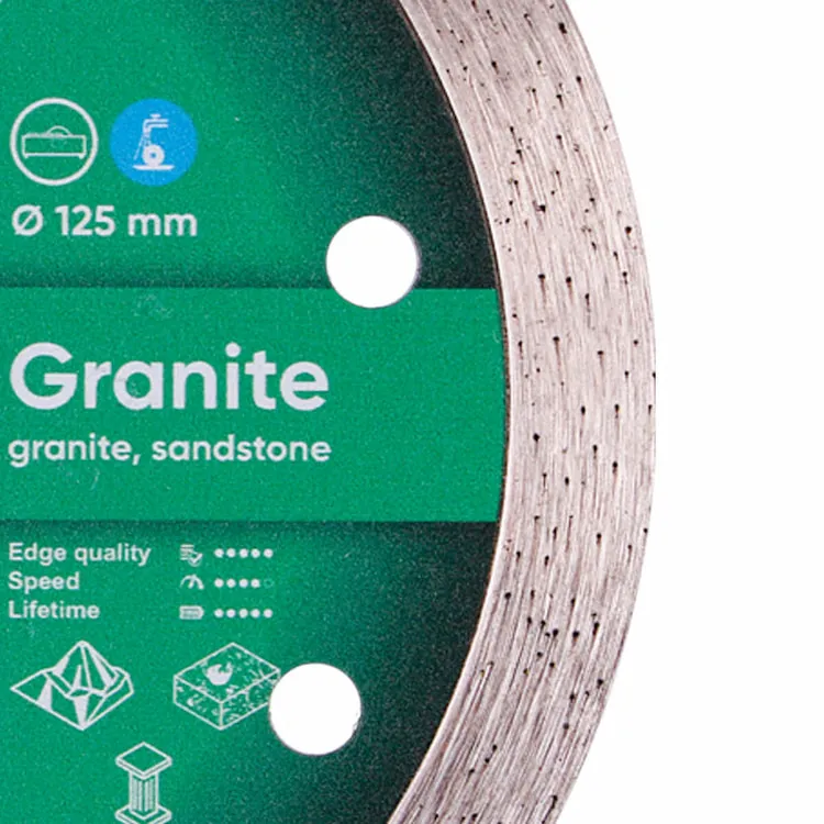 Disc pentru tăierea granitului 1A1R cu acoperire cu diamant de 125 mm