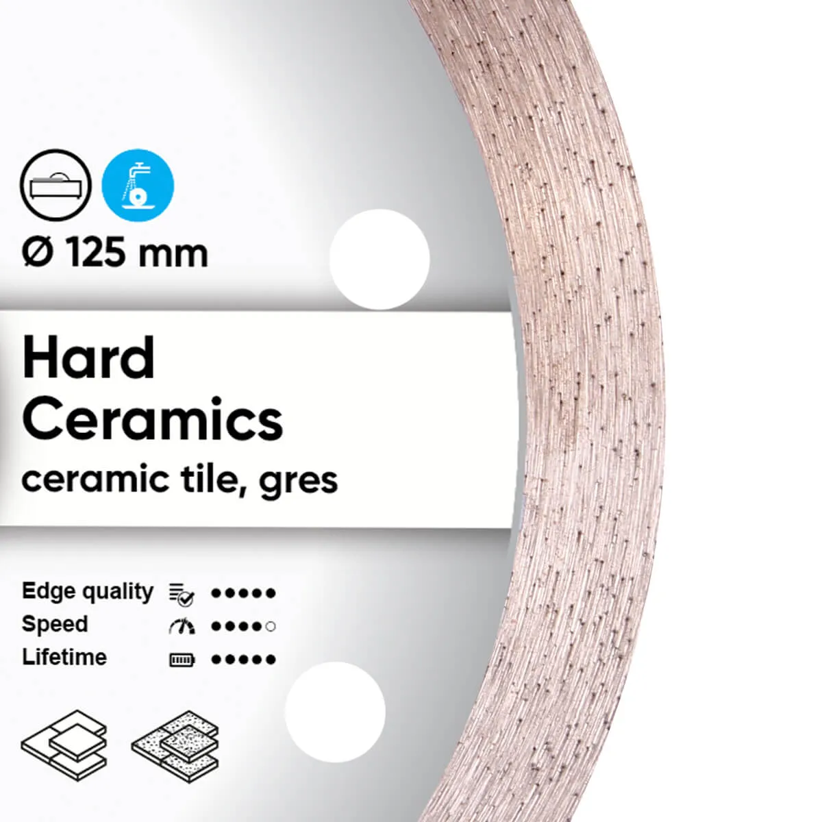 Disc diamantat DISTAR pentru placi ceramici Hard Ceramics d125