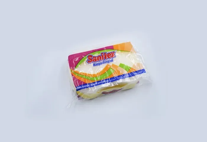 Губка для ванны, Sanitex, Полиуретановая пена, Белый/Желтый