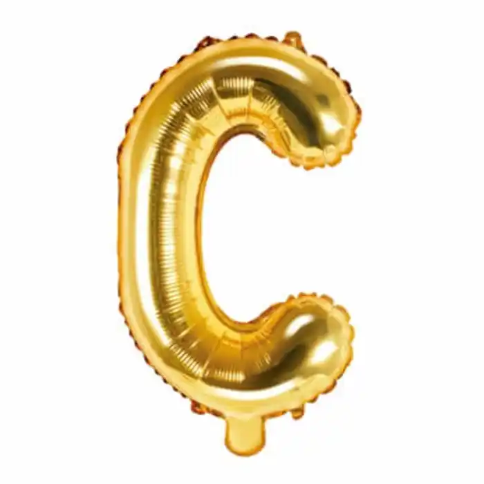 Купить  Воздушные шары из ПВХ - Надувная буква c Золотистый, 40см..