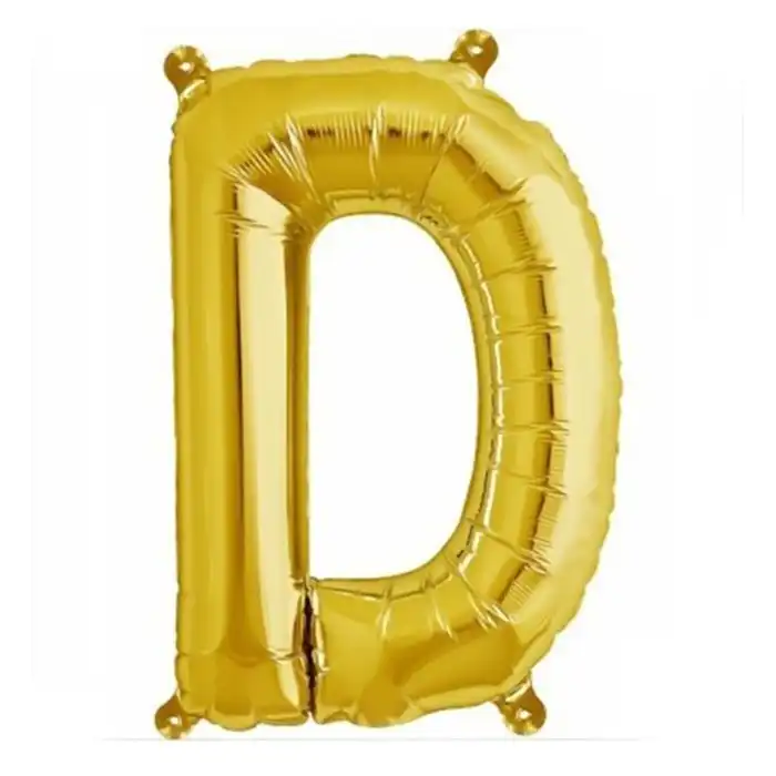 Купить  Воздушные шары из ПВХ - Надувная буква d Золотистый, 40см..