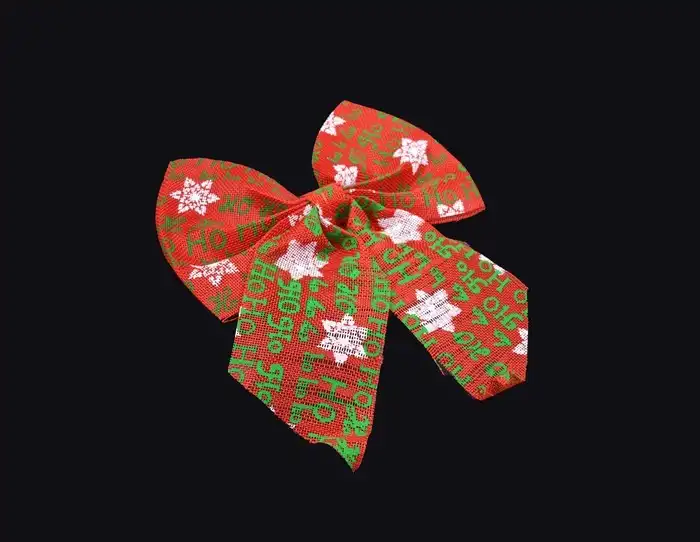 Декоративный бантик, GLOBAL CHRISTMAS, Красный/Зеленый/Желтый, 23см, 19.5см